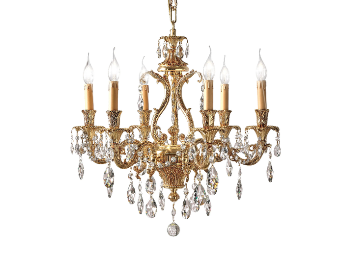 IRINA 793/6-SH/G - French Gold chandelier with Schoeler crystals _ Possoni Illuminazione